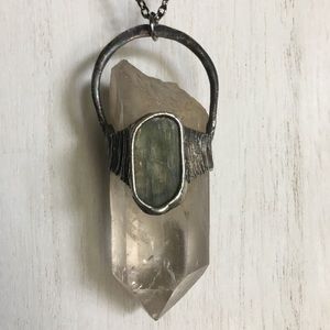 "The Tree Whisperer" green kyanite & smokey Quartz
